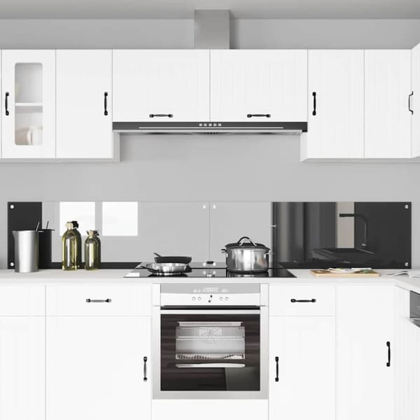 Köksskydd 2 pcs Mörkgrå 120 x 40 cm härdat glas