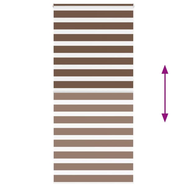 Rullgardin zebra brun 95x230 cm tyg bredd 90,9 cm polyester