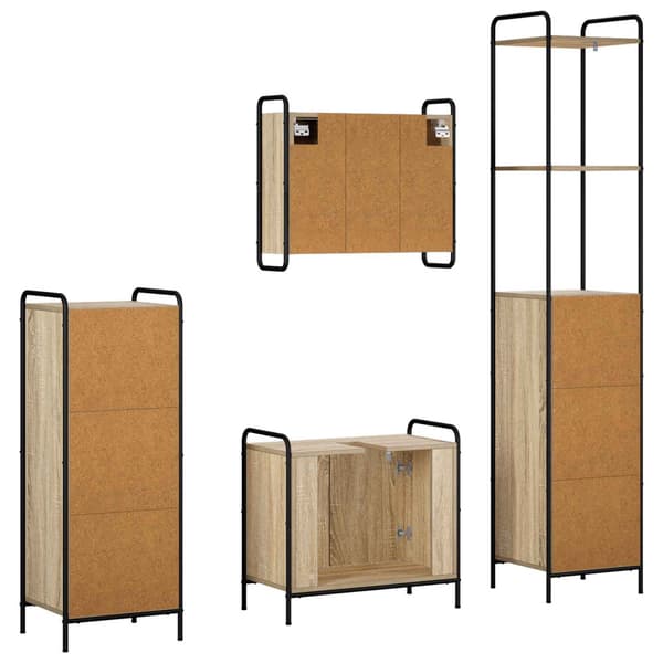 Badrumsskåpsset 4 st Sonoma-ek 40 x 36 x 200,5 cm