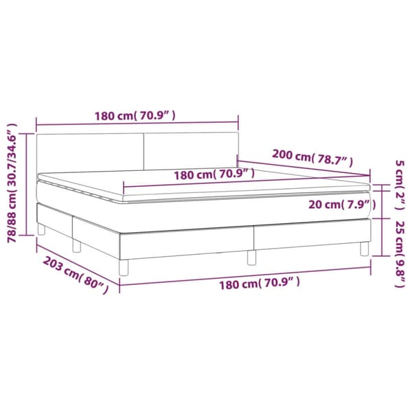 Ramsäng med madrass vit 180x200 cm konstläder