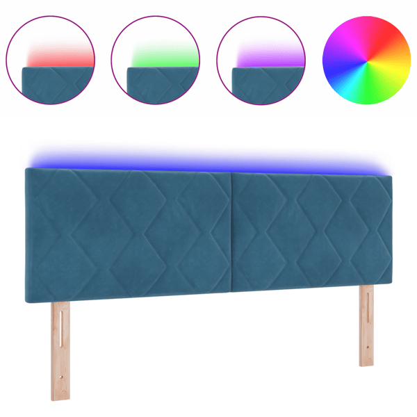 LED huvuddyna Mörkblå 144 cm Sammet