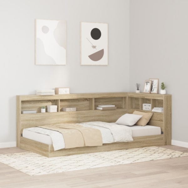 Bokhyllsäng Sonoma ek 90x190 cm Konstruerad trä