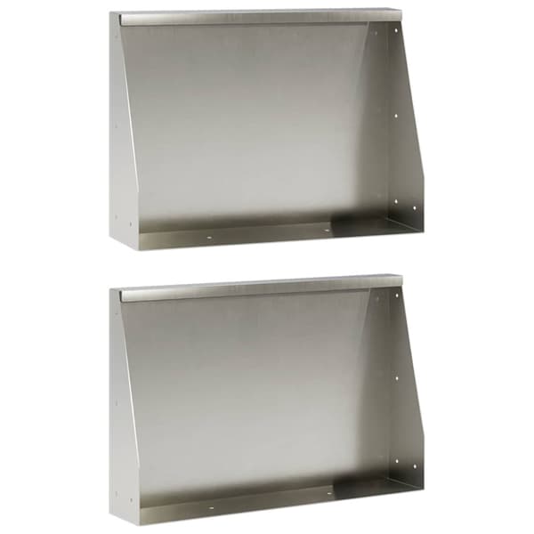 Stödvägg 2 st 60 x 12 x 30 cm Rostfritt stål Silver