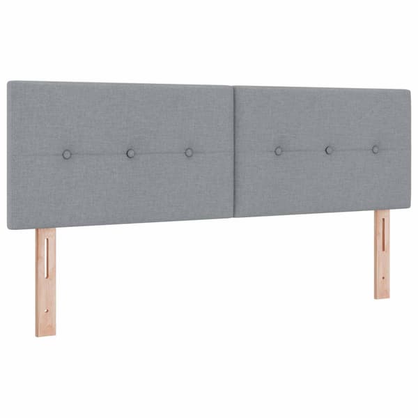 Boxspring säng med madrass och LED Ljusgrå 140 x 190 cm Tyg