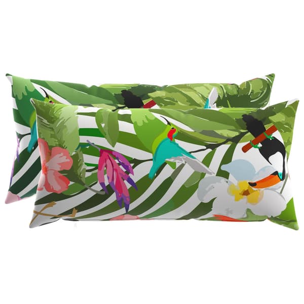 Kudde 2 st HEERLEN Flerfärgsdesign 40 x 80 cm Polyester