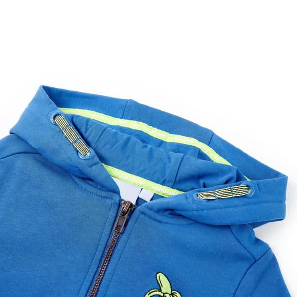 Barnhoodie med dragkedja blå 92