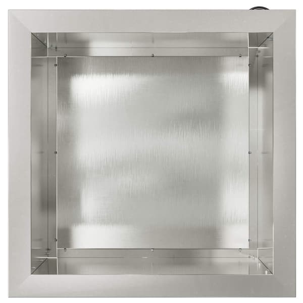 Odlingslåda med LED Silver 40 x 40 x 40 cm Rostfritt stål