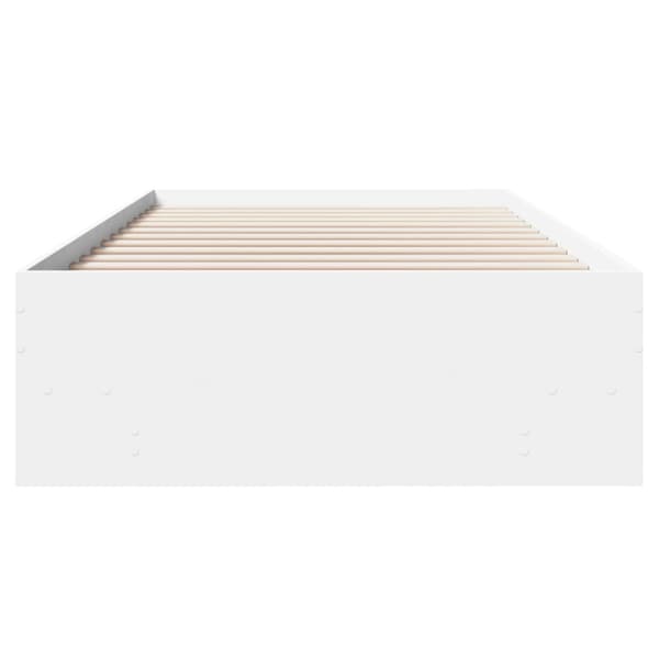 Sängram vit 100x200 cm konstruerad trä