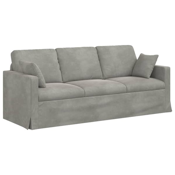 Soffset 2 pcs Ljusgrå 198 x 78 x 80 cm Sammet