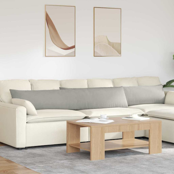Sofakuddar 2 pcs Ljusgrå 200 x 40 cm tyg