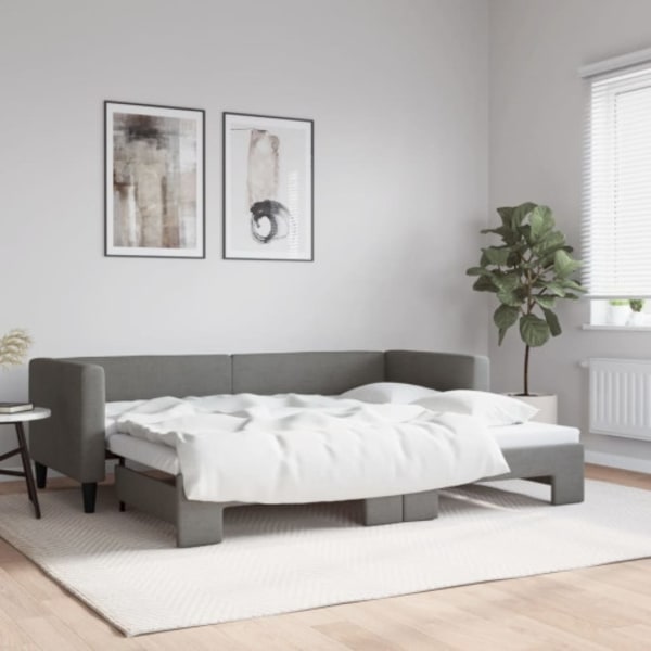 Dagbädd utdragbar mörkgrå 80x200 cm tyg