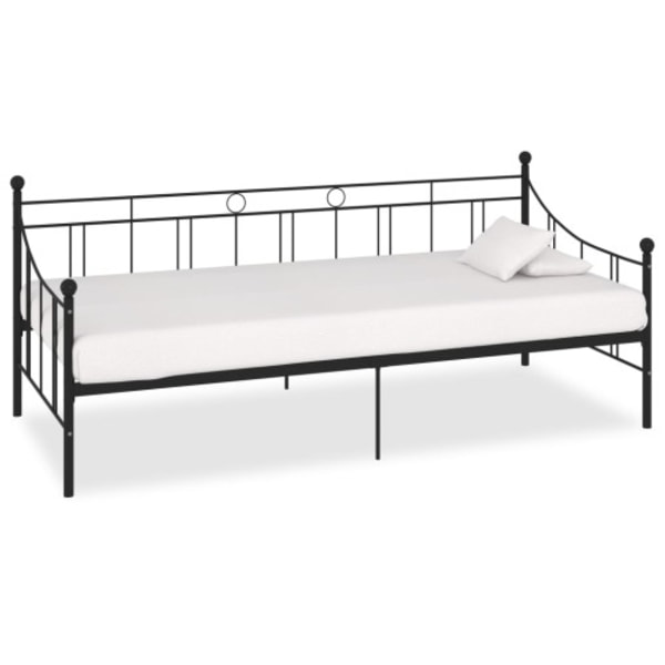 Dagbädd utan madrass svart metall 90x200 cm
