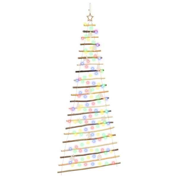 Hängande julgran 210 cm 130 LED-lampor Mångfärgad