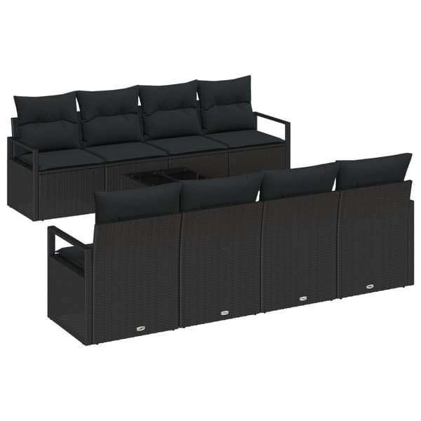 Soffset med kudde 7 pcs Svart konstrotting