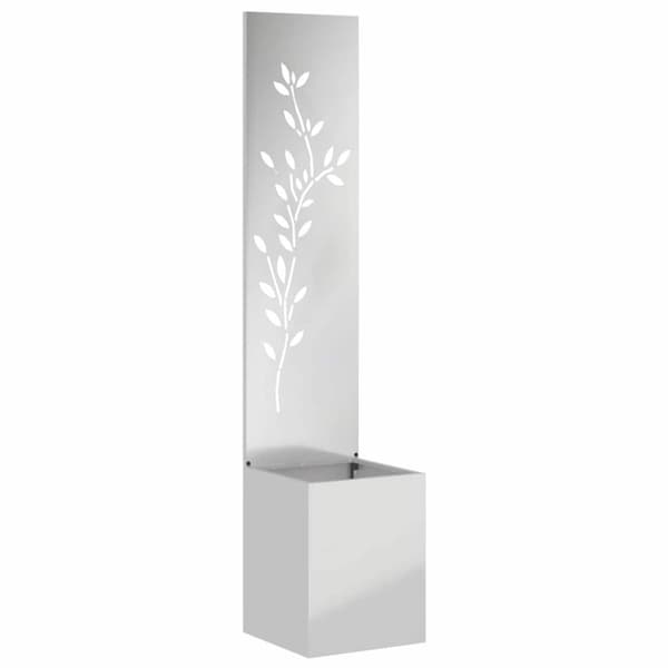 Trädgårds integritetsskärm Blommor Silver 32 x 32 x 150 cm