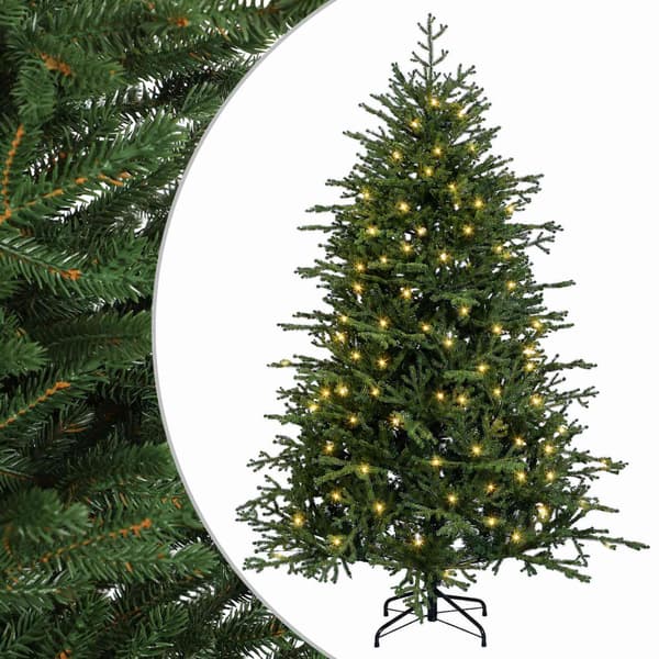 Plast Hingad Julgran 150 cm 150 LED-lampor Varmvit PE & PVC