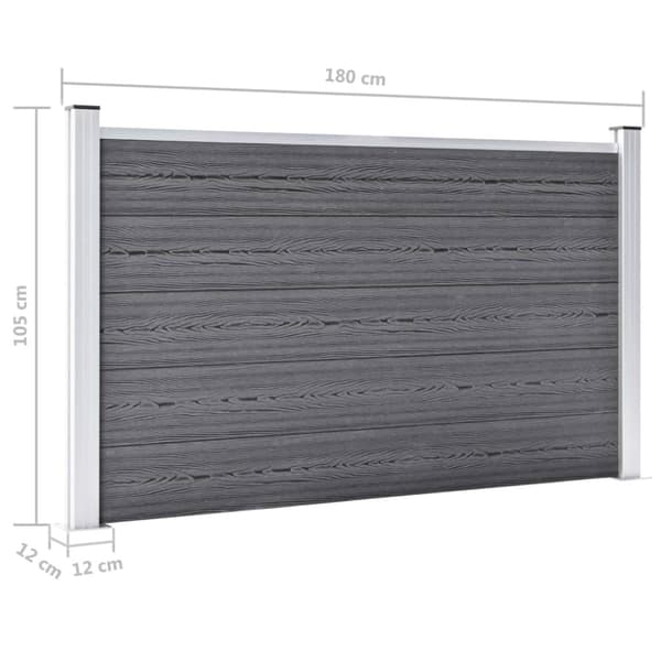 Staketpanel WPC 180x105 cm grå