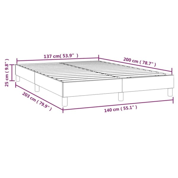 Boxspring-sängram rosa 140x200 cm sammet
