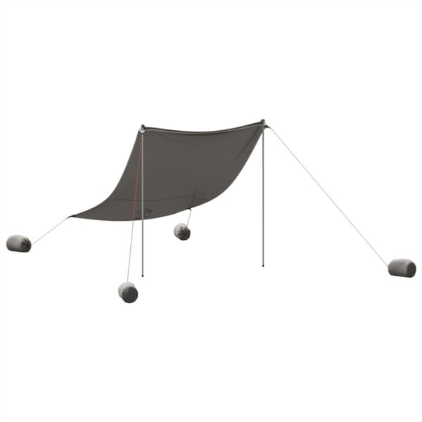 Strandskydd med sandpåsar grå 214x236 cm