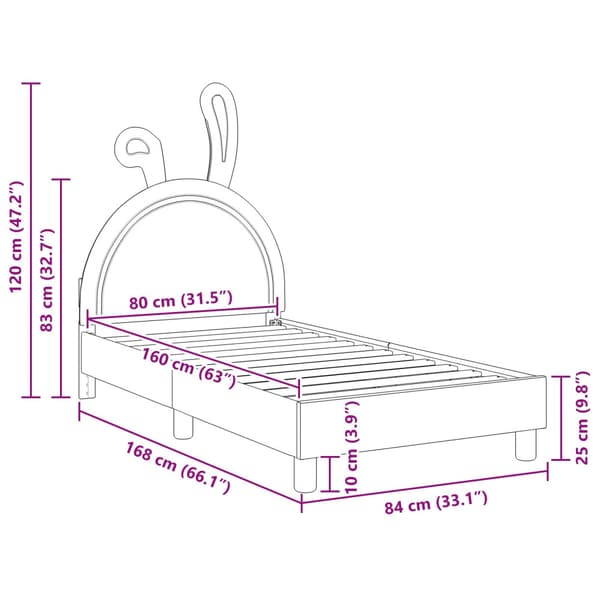 Barnsängram med sänggavel Vit 80 x 160 cm PU