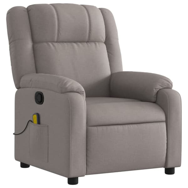 Massagefåtölj taupe tyg