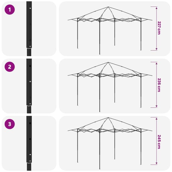Gazebo utan vägg 4 x 4 m Beige och brun