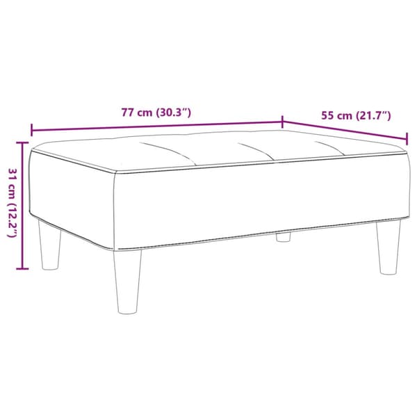 Fotpall Ljusgrå 77x55x31 cm sammet