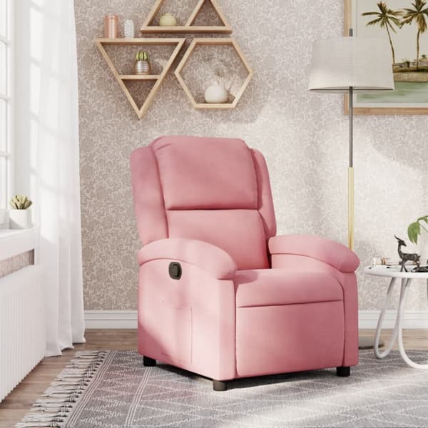 Reclinerfåtölj rosa sammet