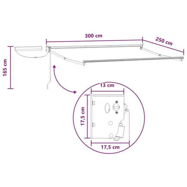 Elektrisk Retraktabel Markis Taupe 100% Polyester och Aluminium