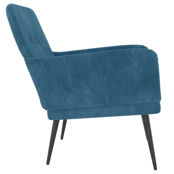 Fåtölj blå 62x79x79 cm sammet