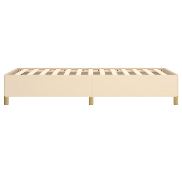 Sängram utan madrass cremefärgad 80x200 cm tyg