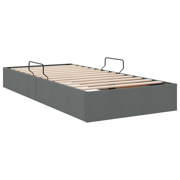 Ottoman Sängram med lagring Mörkgrå 90 x 190 cm tyg
