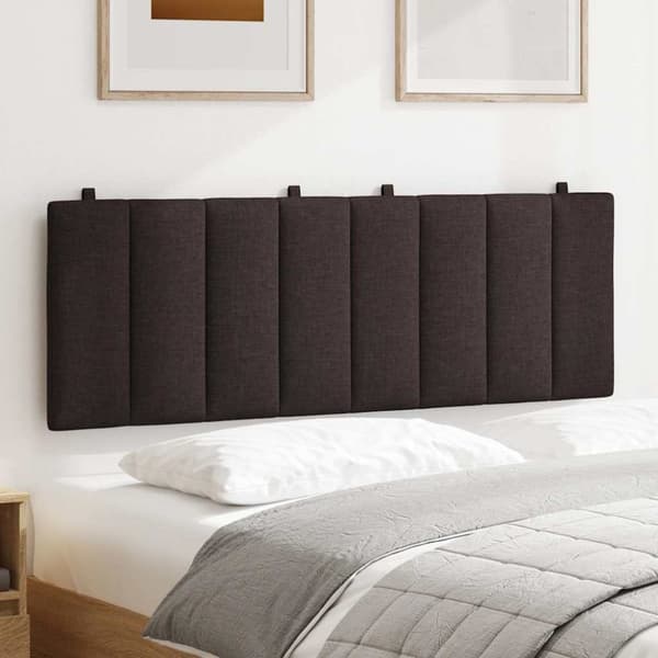 Headboard Cushion "Hanko" Dark Brown 140 cm Fabric