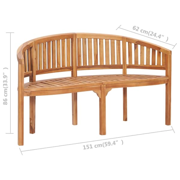 Bananbänk 151 cm massiv teak