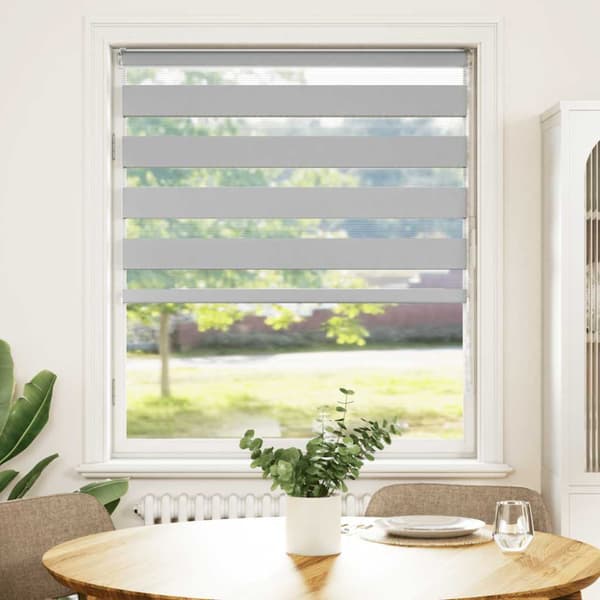 Rullgardin zebra ljusgrå 115x150 cm tyg bredd 110,9cm polyester