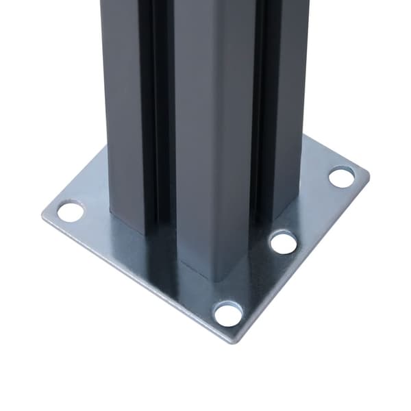 Staketstolpar 2 st mörkgrå 185 cm aluminium