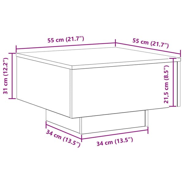 Kaffeebord Artisan Ek 55 x 55 x 31 cm