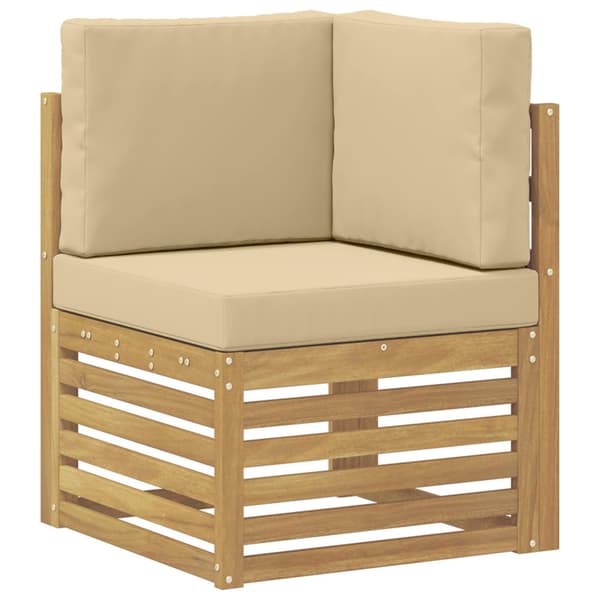 Utomhussoffset 8 pcs Vit och Beige 59 x 59 x 37 cm Polyester