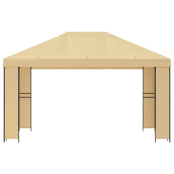 Paviljong 4 × 3 m Gräddvit Polyester och Stål 190