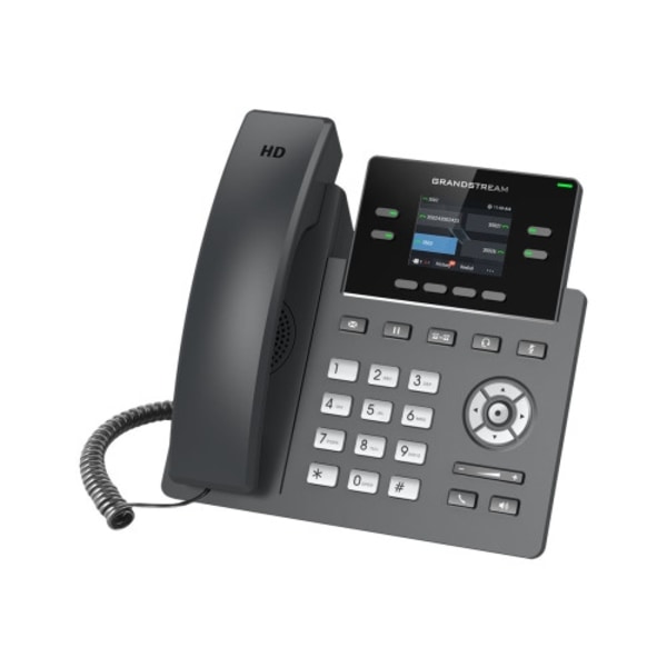 Grandstream GRP2612P - VoIP-telefon med nummerpresentation/samtal väntar - 3-riktad samtalsförmåg Svart