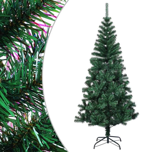 Plastgran med regnbågsskimrande grenar grön 120 cm PVC