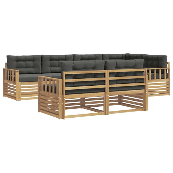Utomhussoffset med kudde 7 pcs Vit och antracit Polyester