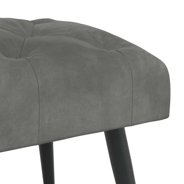 Bänk med knappar Mörkgrå 80 x 40 x 46 cm Sammet