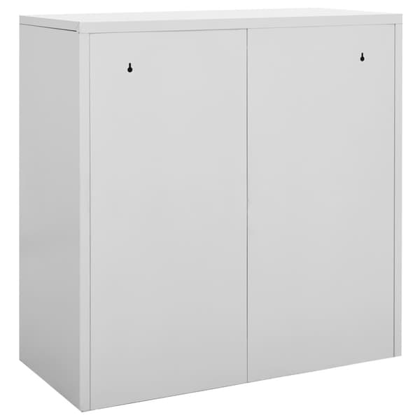Förvaringsskåp 2 st ljusgrå 90x45x92,5 cm stål
