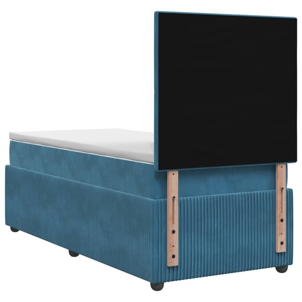 Kontinentalsäng med madrass Blå 100 x 200 cm Sammet