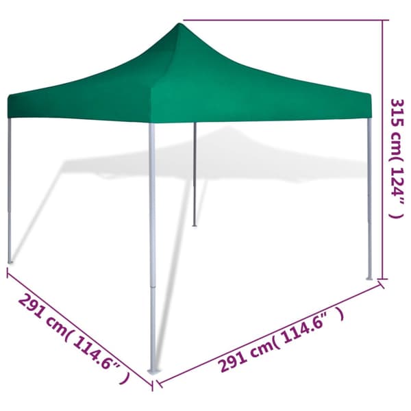 Grönt hopfällbart tält 3 x 3 m