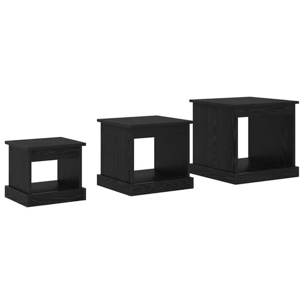 Kaffeebord 3 pcs Svart Ek Konstruerat trä