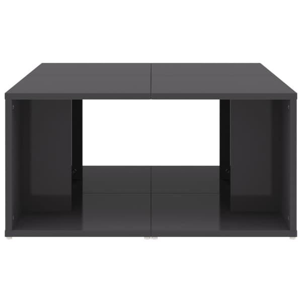 Soffbord 4 st grå högglans 33x33x33 cm konstruerat trä