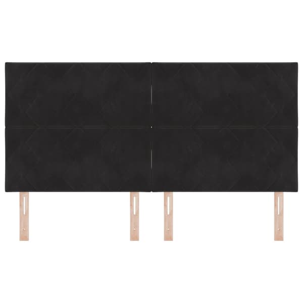 Huvudgavel Svart 180 cm Sammet