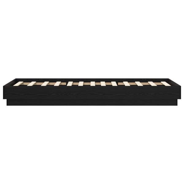 Golvsängsram Svart ek 80 x 200 cm Konstruerat trä